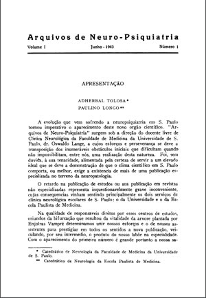 
Arquivos de neuro-psiquiatria (Impresso) / Academia Brasileira de Neurologia.-- Vol.1, no.1 (1943) -.-- São Paulo ISSN 0004-282X