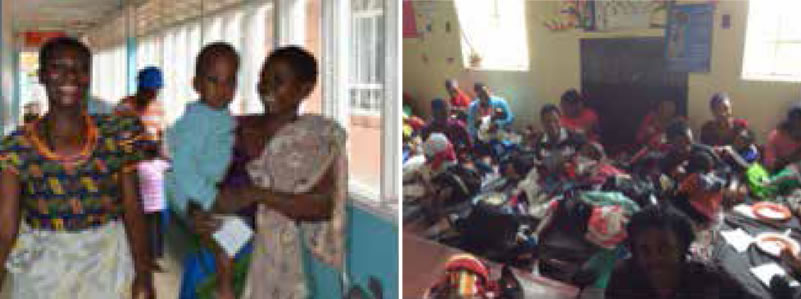 Mothers attending the Queen Elizabeth Hospital