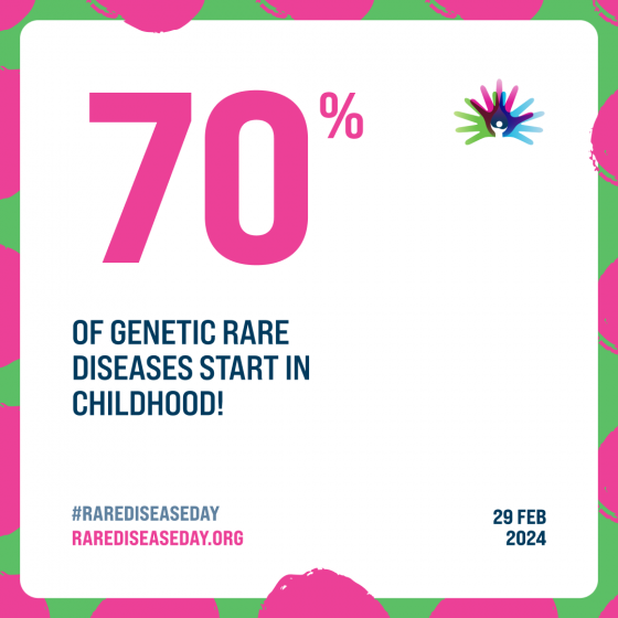 70% OF GENETIC RARE DISEASES START IN CHILDHOOD!