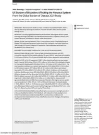 Jamaneurology US Burden Of Disorders Affecting The Nervous System