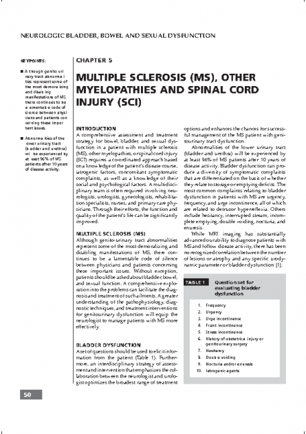 Chapter 5 Multiple sclerosis other myelopathies and spinal cord