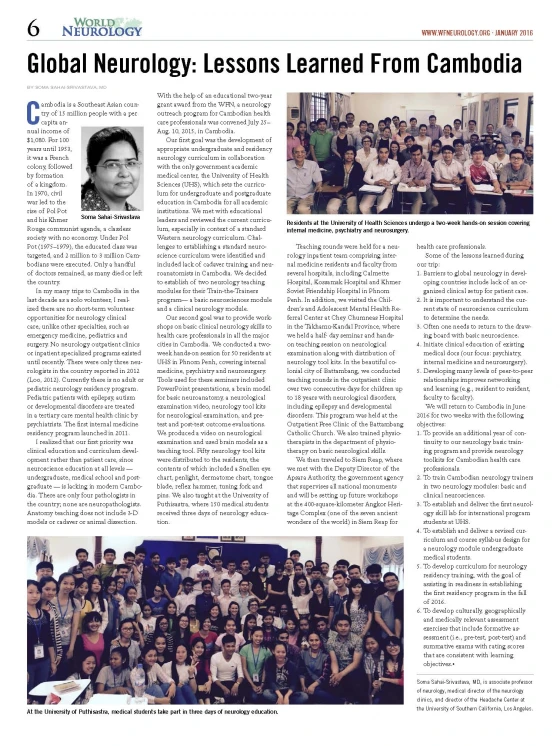 Global Neurology: Lessons Learned From Cambodia