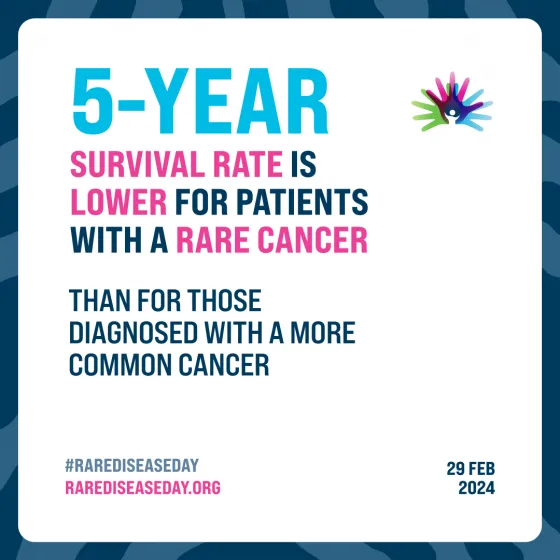 5-YEAR SURVIVAL RATE IS LOWER FOR PATIENTS WITH A RARE CANCER THAN FOR THOSE DIAGNOSED WITH A MORE COMMON CANCER
